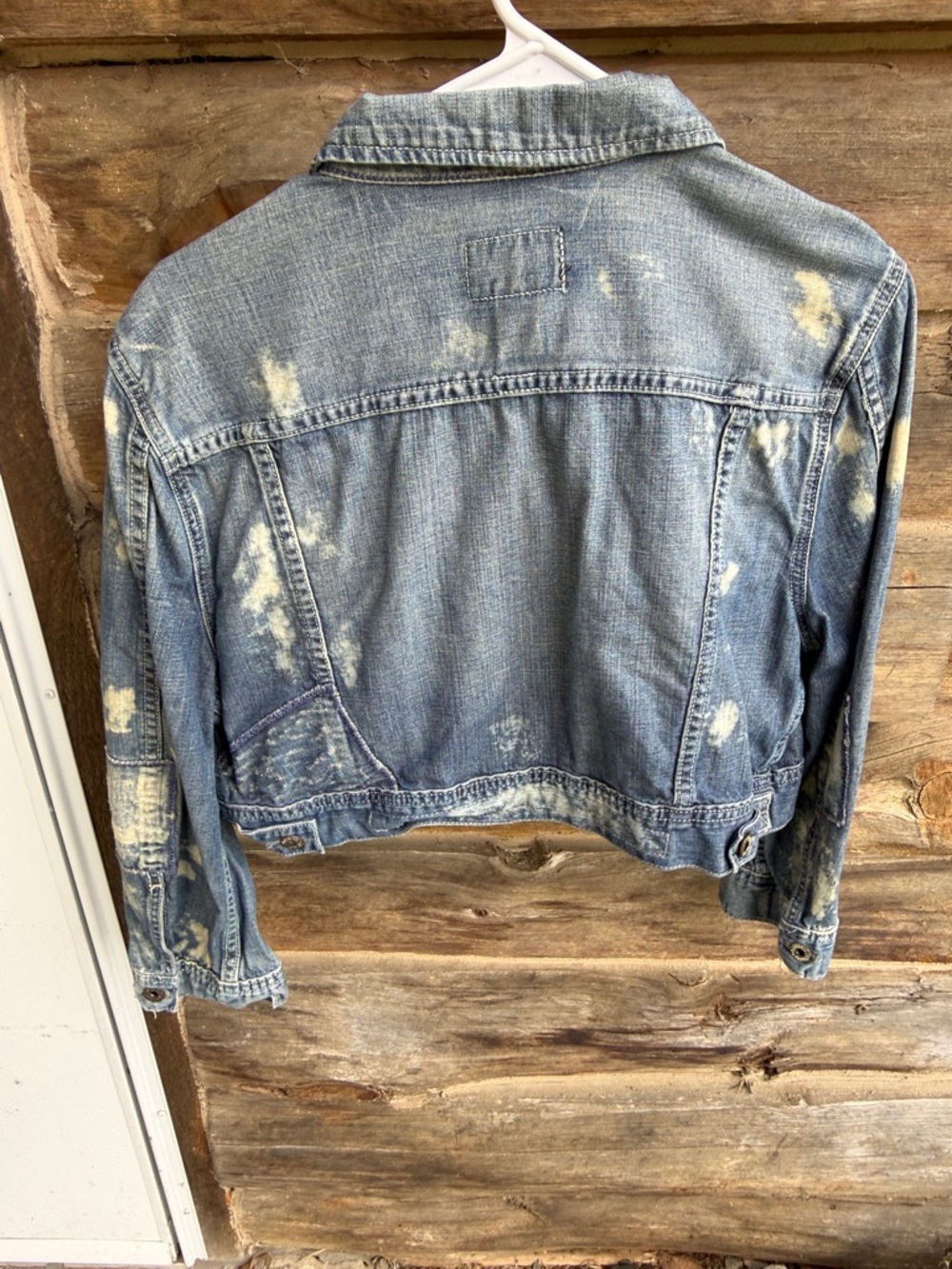Ralph Lauren Light Blue Distressed Cropped Denim Jacket - Picture 4 of 5